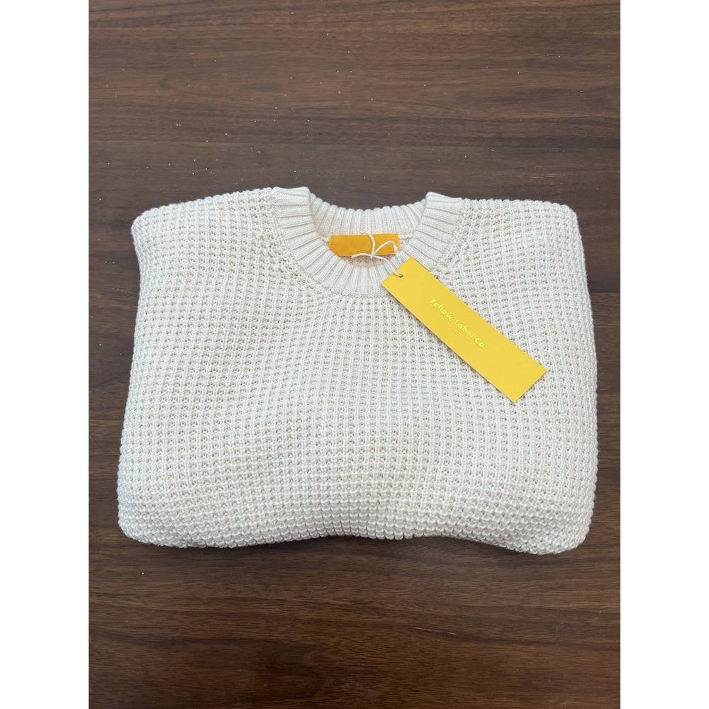Yellow Label Co. The Chunky Cotswold Knit Sweater White M NWT